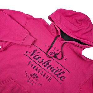 Nashville TN Women's M Hoodie Pink Authentic Outfitters Graphic Screen Print EUC